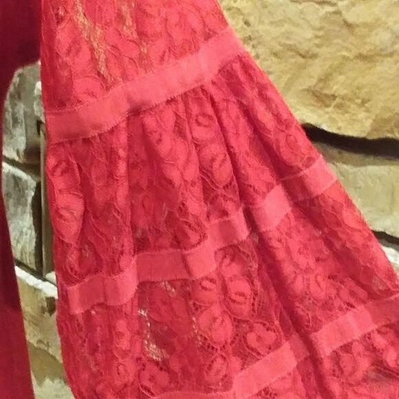 Boho Bell Sleeve Red Tunic Sweater - Picture 2 of 11